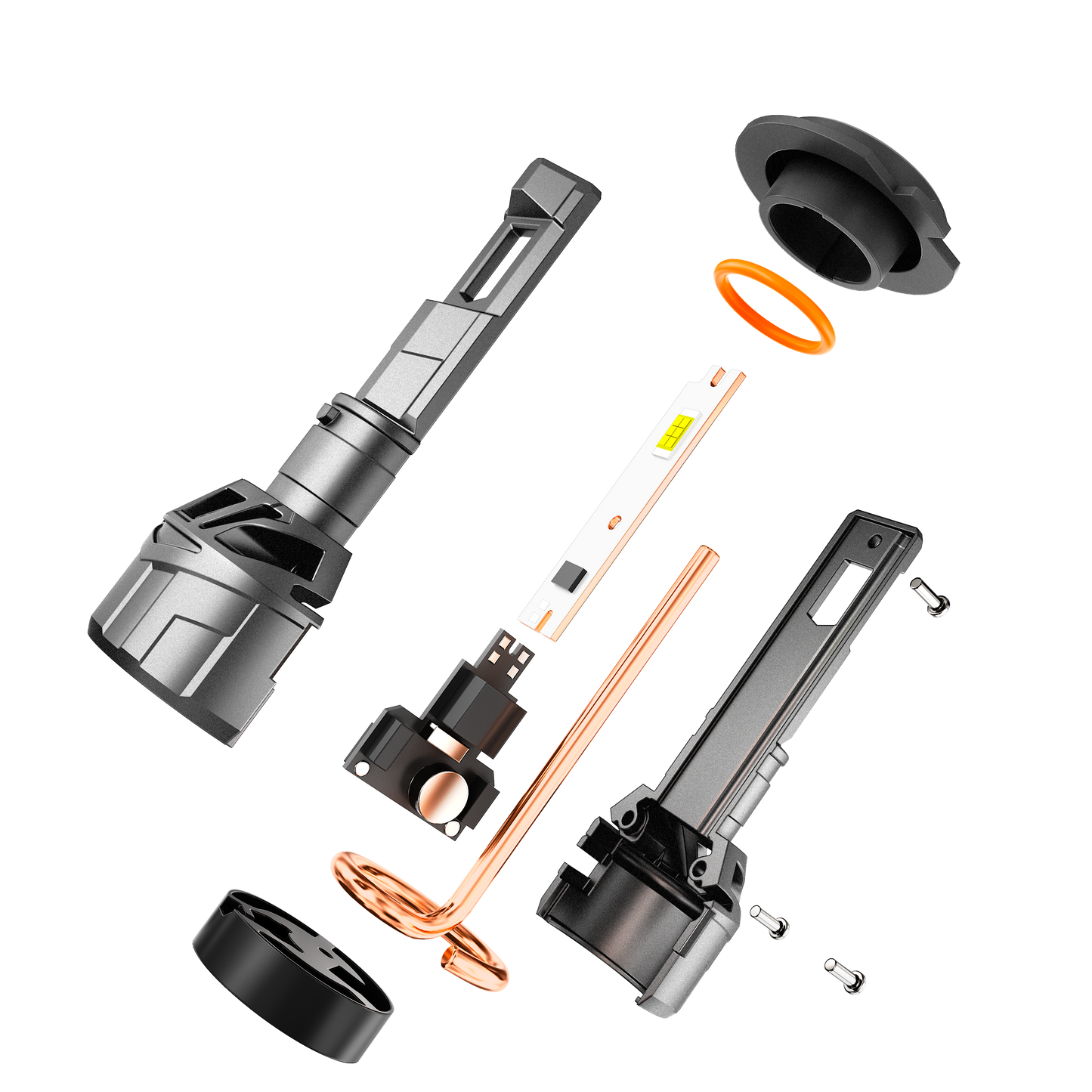 مصابيح أمامية LED H7، بقوة 100 واط، 22000 لومن، سلسلة F18، مقاس صغير، 6500 كلفن، لون أبيض بارد | مصباحان