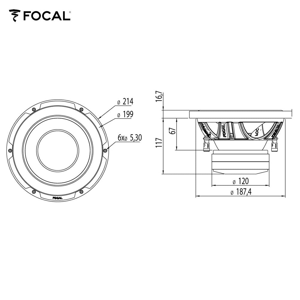 FOCAL Subwoofer FLAX EVO-Serie, 20cm