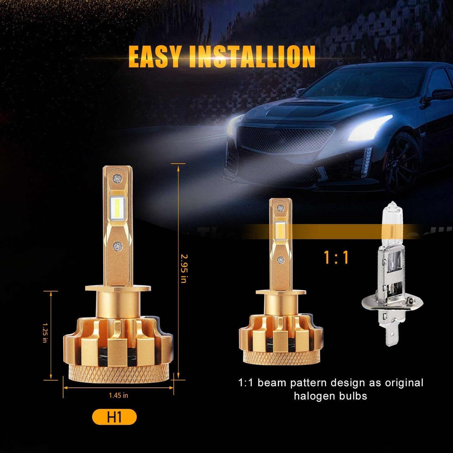 For 2012 Ford Focus F-16 Plus Series Built-in Canbus Automotive Grade 14000LM LED Light Bulbs High Low Beam Bundle - Auxbeam  – éclairage LED auto