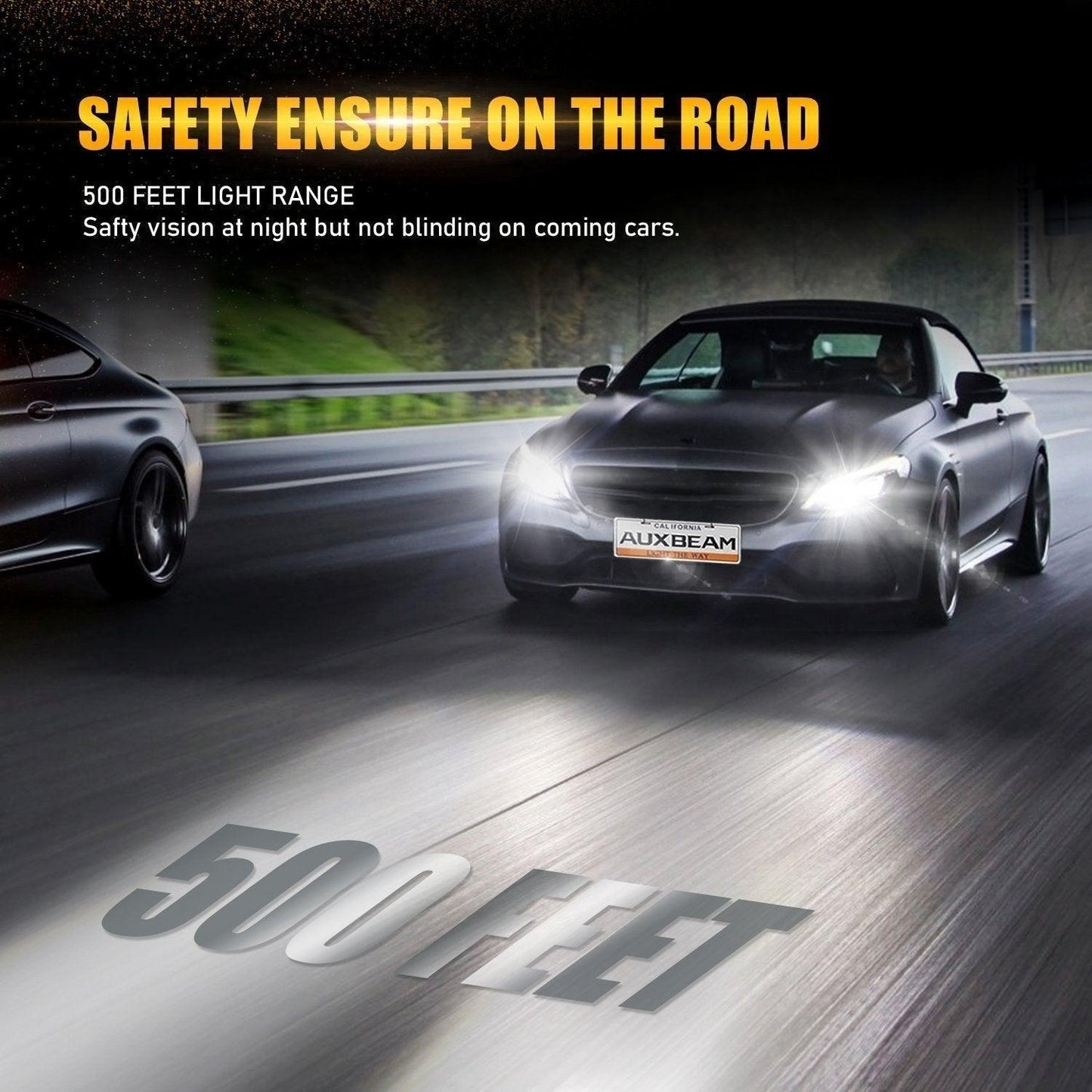 For 2001-2006 Mercedes-Benz S600 with Halogen Headlamps F-16 Plus Series Built-in Canbus LED Light Bulbs High Low Beam Bundle - Auxbeam  – éclairage LED auto