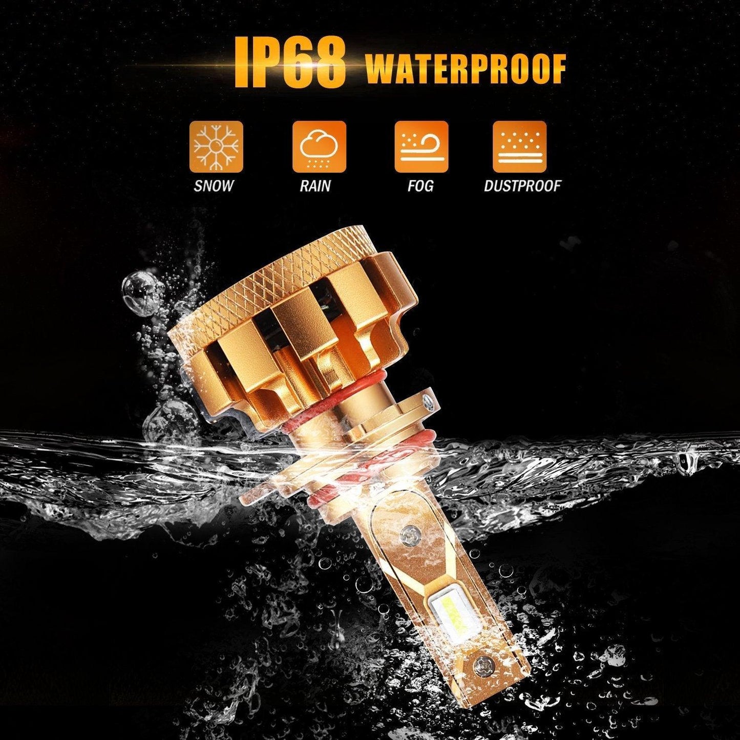 لمصابيح الإضاءة LED عالية الشعاع المنخفضة لسيارة شيفروليه إكوينوكس 9012 F-16 Plus Series موديل 2018-2019 من الفئة 14000 لومن