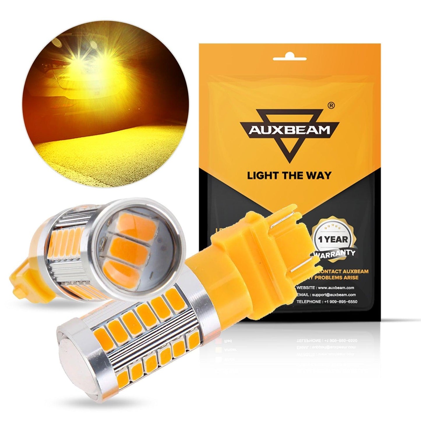 (قطعتان/مجموعة) 3157/3156 33 قطعة - LED 3020SMD كهرماني 8000LM LED ضوء الفرامل/الرجوع/الذيل/إشارة الانعطاف