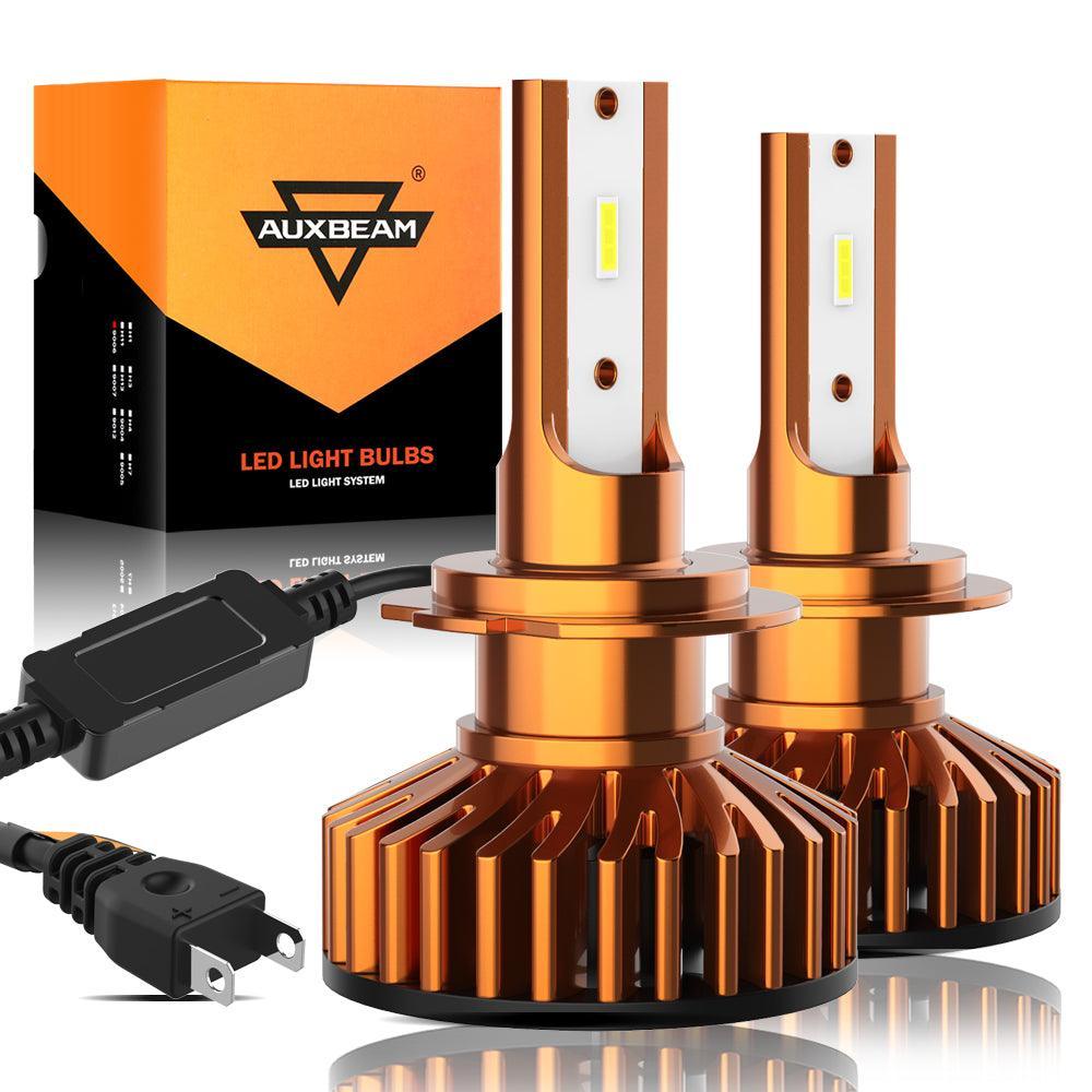 مصابيح أمامية LED H7، 52 واط، 10000 لومن، سلسلة F2، حجم صغير، 6500 كلفن، أبيض بارد | 2 لمبة