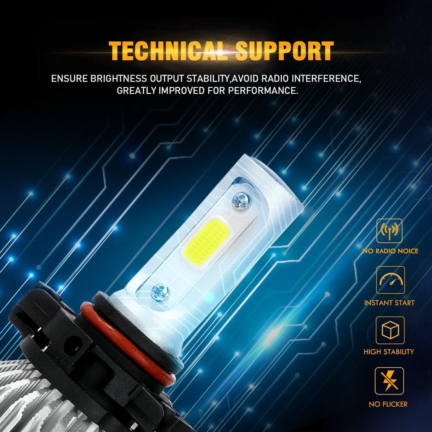لمبات LED للمصابيح الأمامية 5202، 72 واط، 8000 مل، سلسلة S2، فائقة السطوع، COB، 6500 كلفن، أبيض بارد | 2 لمبة