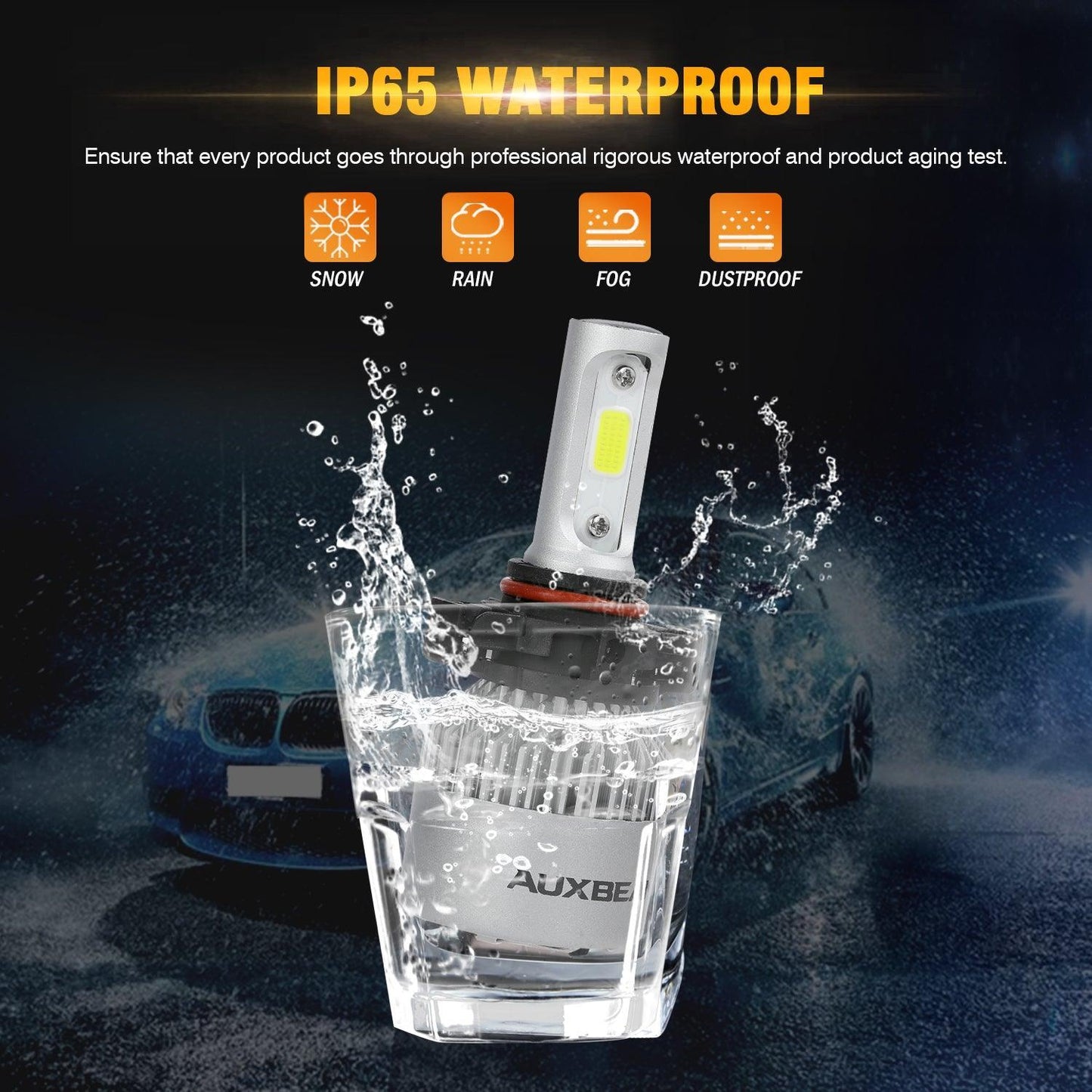 لمبات LED للمصابيح الأمامية 5202، 72 واط، 8000 مل، سلسلة S2، فائقة السطوع، COB، 6500 كلفن، أبيض بارد | 2 لمبة