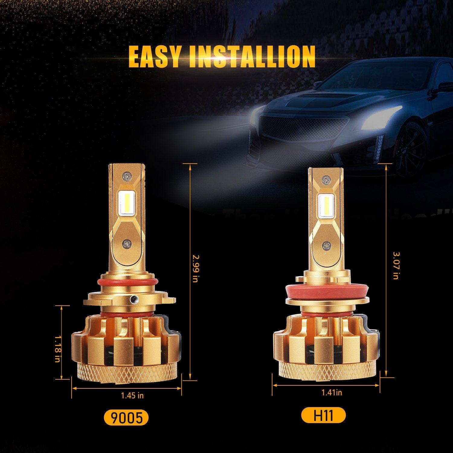 9005+H11 LED Headlight Bulbs 70W 18000LM F-16 Plus Series Brightest 6000K Cool White | 4 Bulbs - Auxbeam  – éclairage LED auto