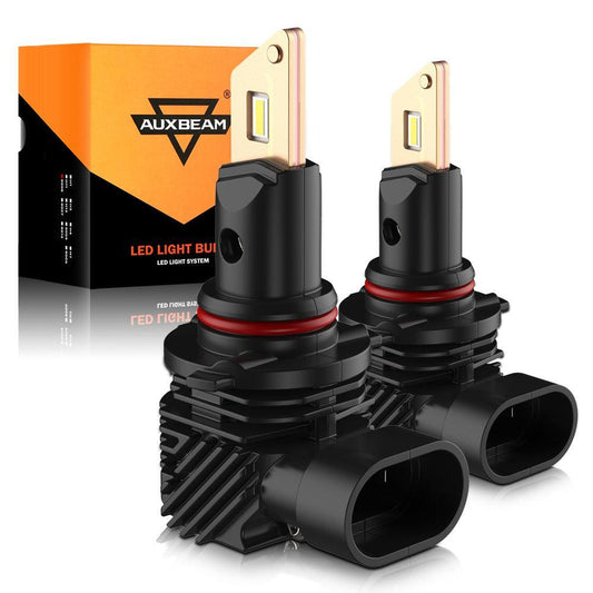 Fanless&amp;Wireless 1:1 Halogen Size Q10 Series 8000ML 44W LED Headlight Bulbs 6500K Cool White