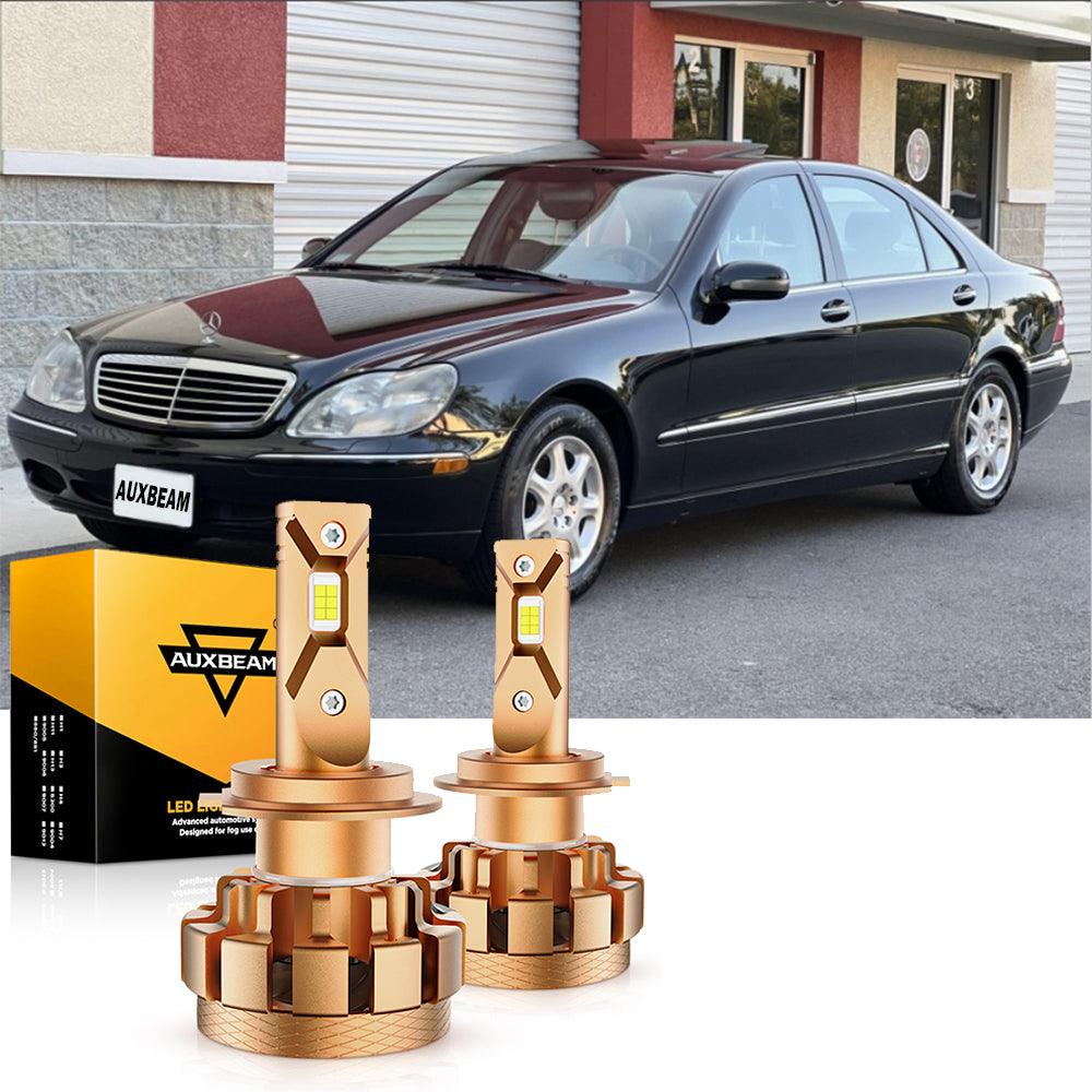 For 2000-2006 Mercedes-Benz S500 with HID headlamps LED Light Bulbs High Low Beam Bundle - Auxbeam  – éclairage LED auto