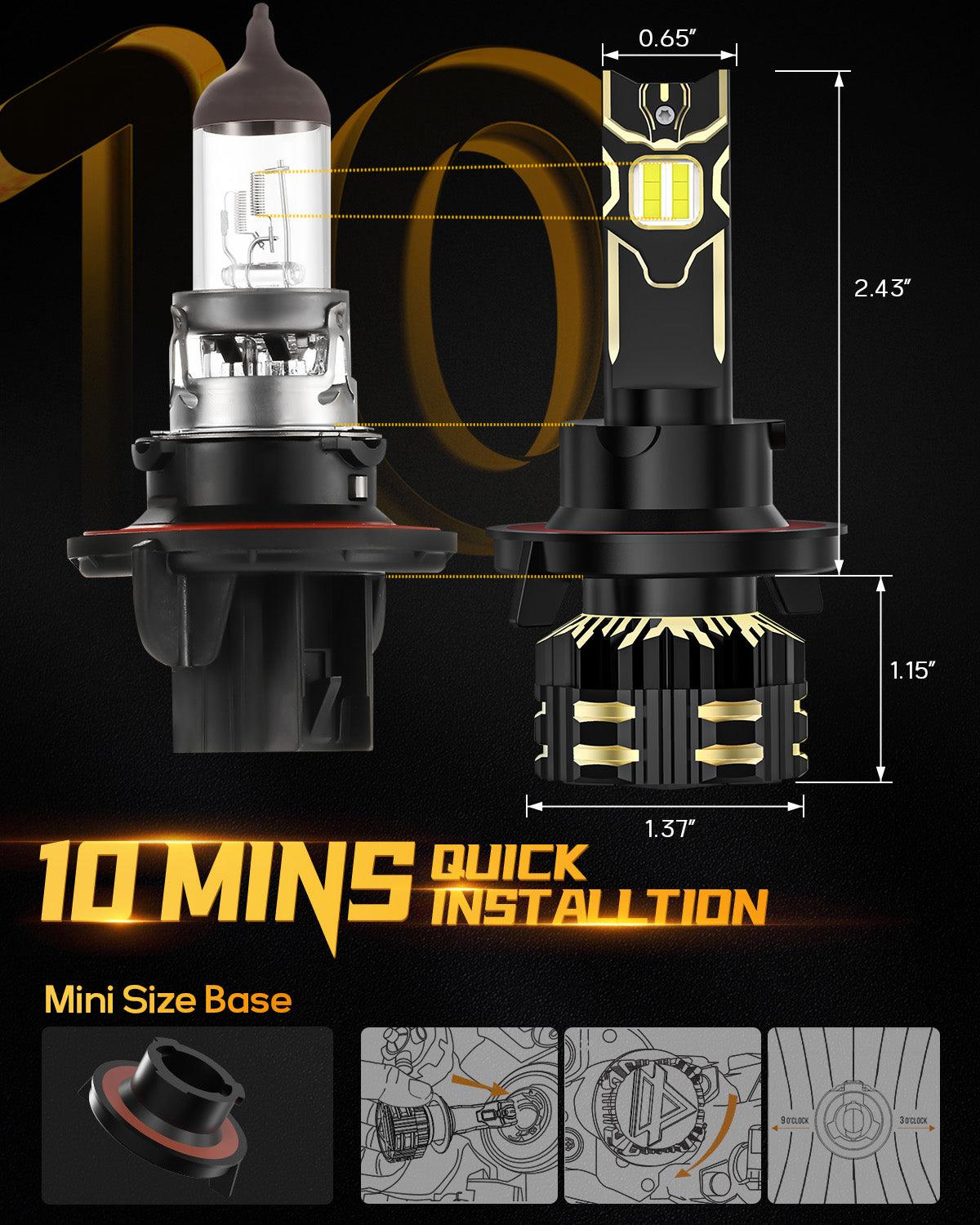 H13/9008 LED Headlight Bulbs 120W 25000LM GX Series Brightest 6500K Cool White | 2 Bulbs - Auxbeam  – éclairage LED auto