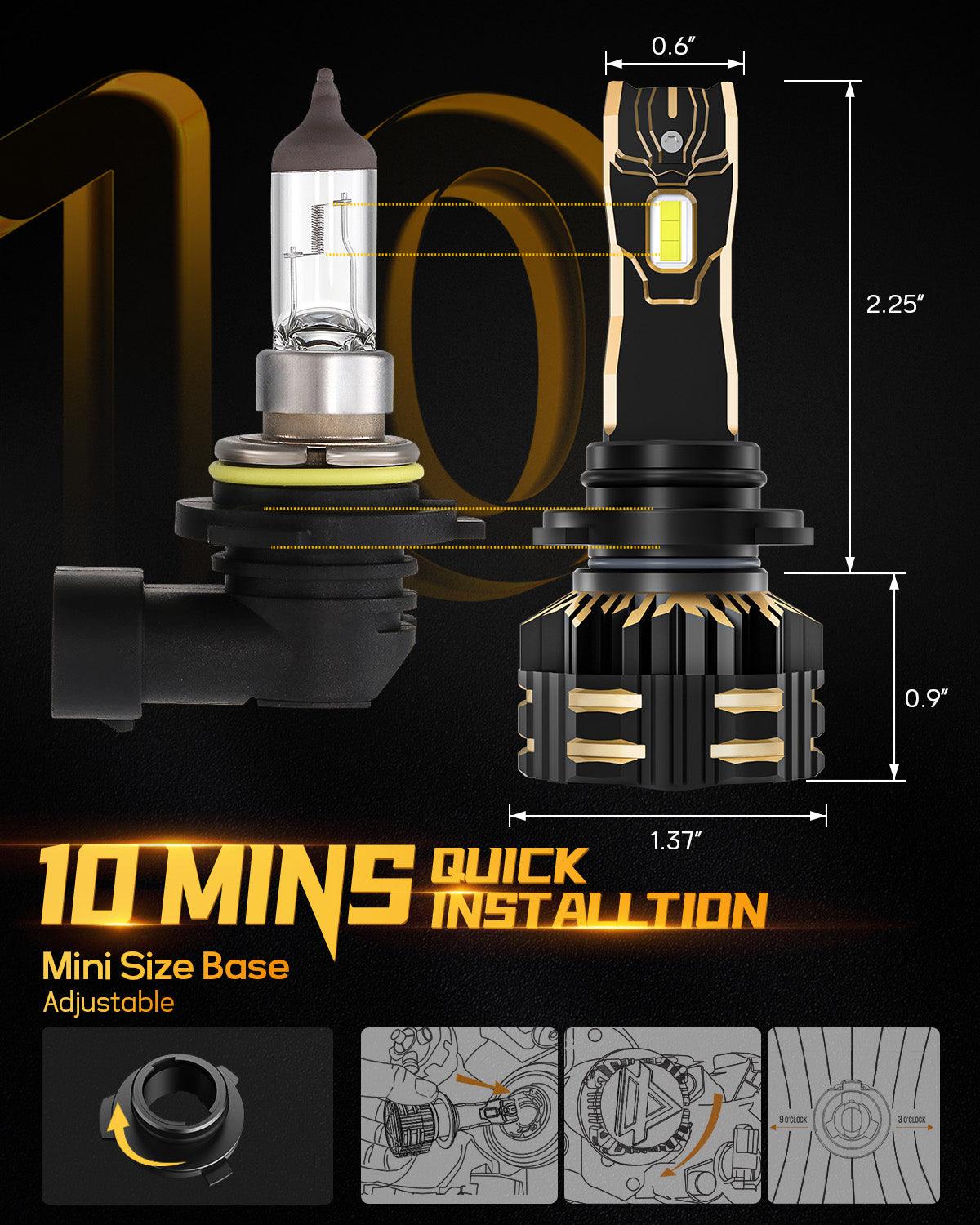 9005+9006 LED Headlight Bulbs 120W 25000ML GX Series Brigtest 6500K Cool White | 4 Bulbs - Auxbeam  – éclairage LED auto