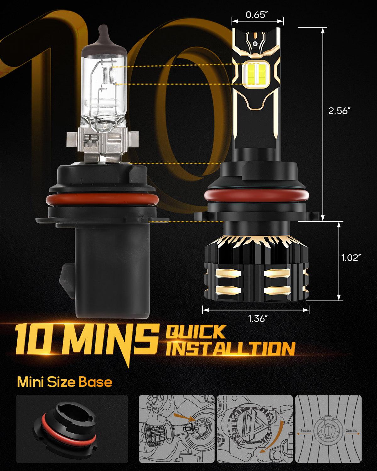 🔥For 2000-2004 Volkswagen Jetta 9007/HB5 LED Headlight Bulbs New GX Series 25000LM 120W 6500K Cool White - Auxbeam  – éclairage LED auto