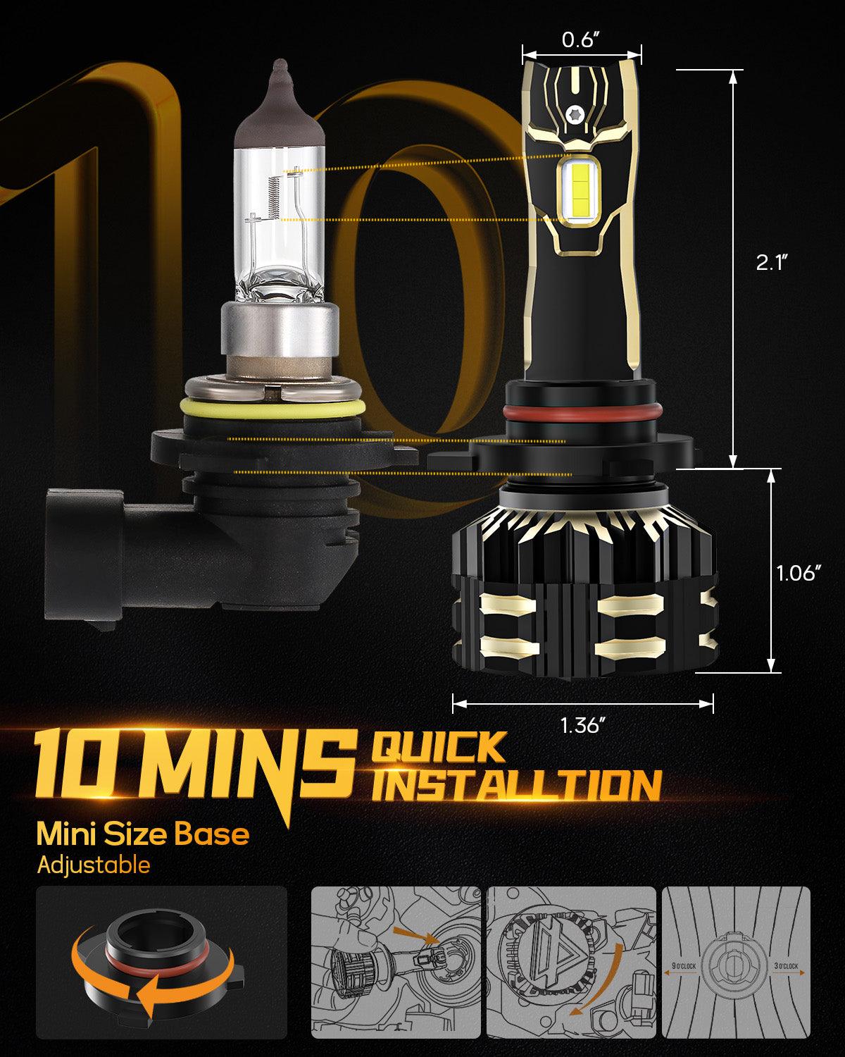 9012/HIR2 LED Headlight Bulbs 120W 25000LM GX Series Brightest 6500K Cool White | 2 Bulbs - Auxbeam  – éclairage LED auto