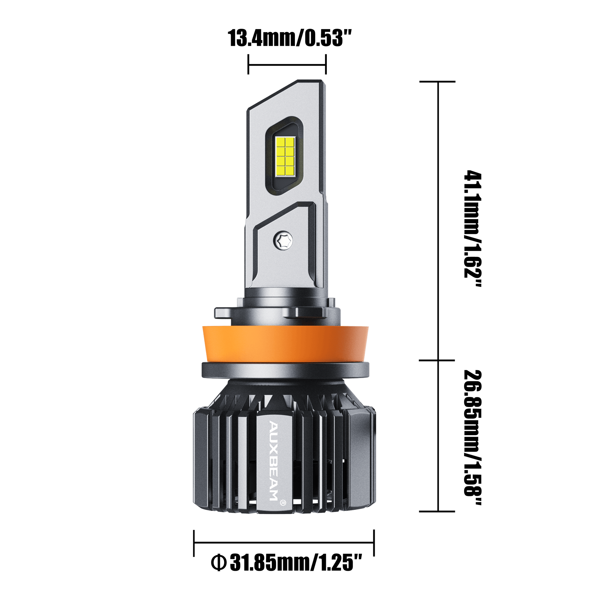 H11/H9/H8 LED Headlight Bulbs 90W 20000LM F15 Series 20% Smaller Size 6500K Cool White | 2 Bulbs - Auxbeam  – éclairage LED auto