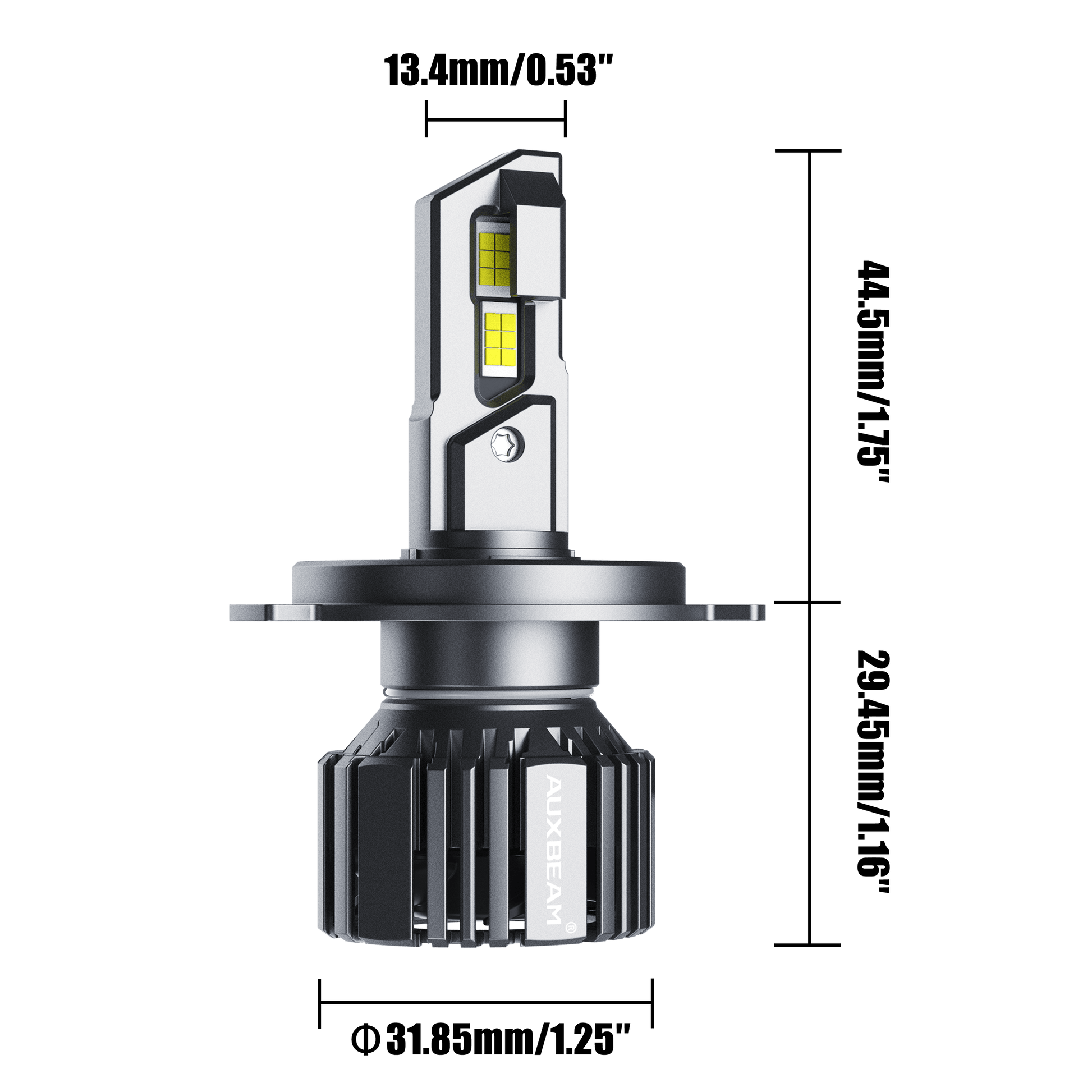 H4/HB2/9003 LED Headlight Bulbs 90W 20000LM F15 Series 20% Smaller Size 6500K Cool White | 2 Bulbs - Auxbeam  – éclairage LED auto