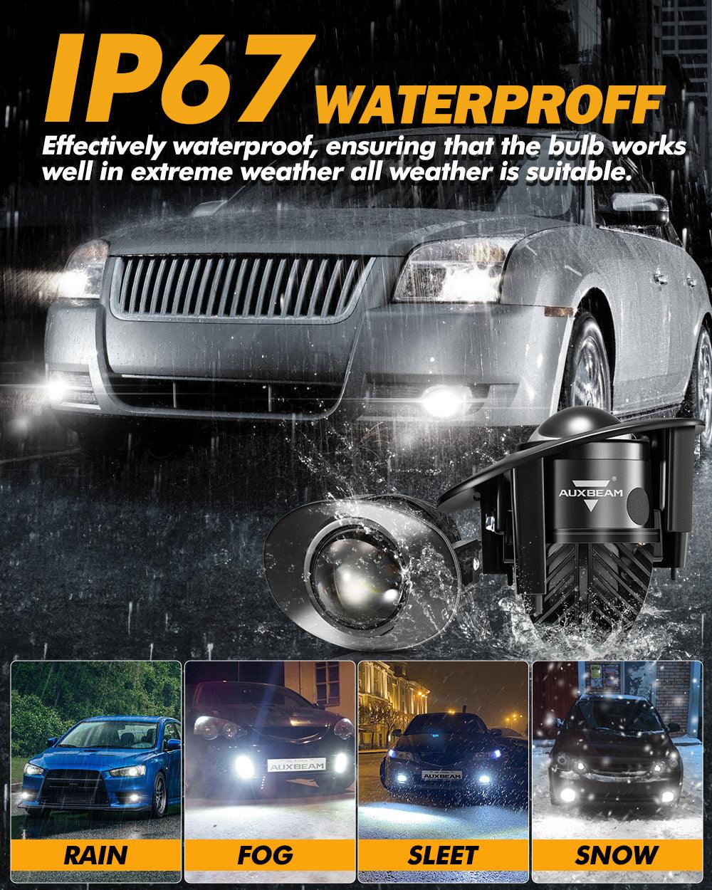 عدسة عرض ثنائية LED 70 واط، مقاس 2 بوصة، ضوء ضبابي عالي الوضوح 6000 كلفن، لسيارة تويوتا/هوندا | قطعتان/مجموعة