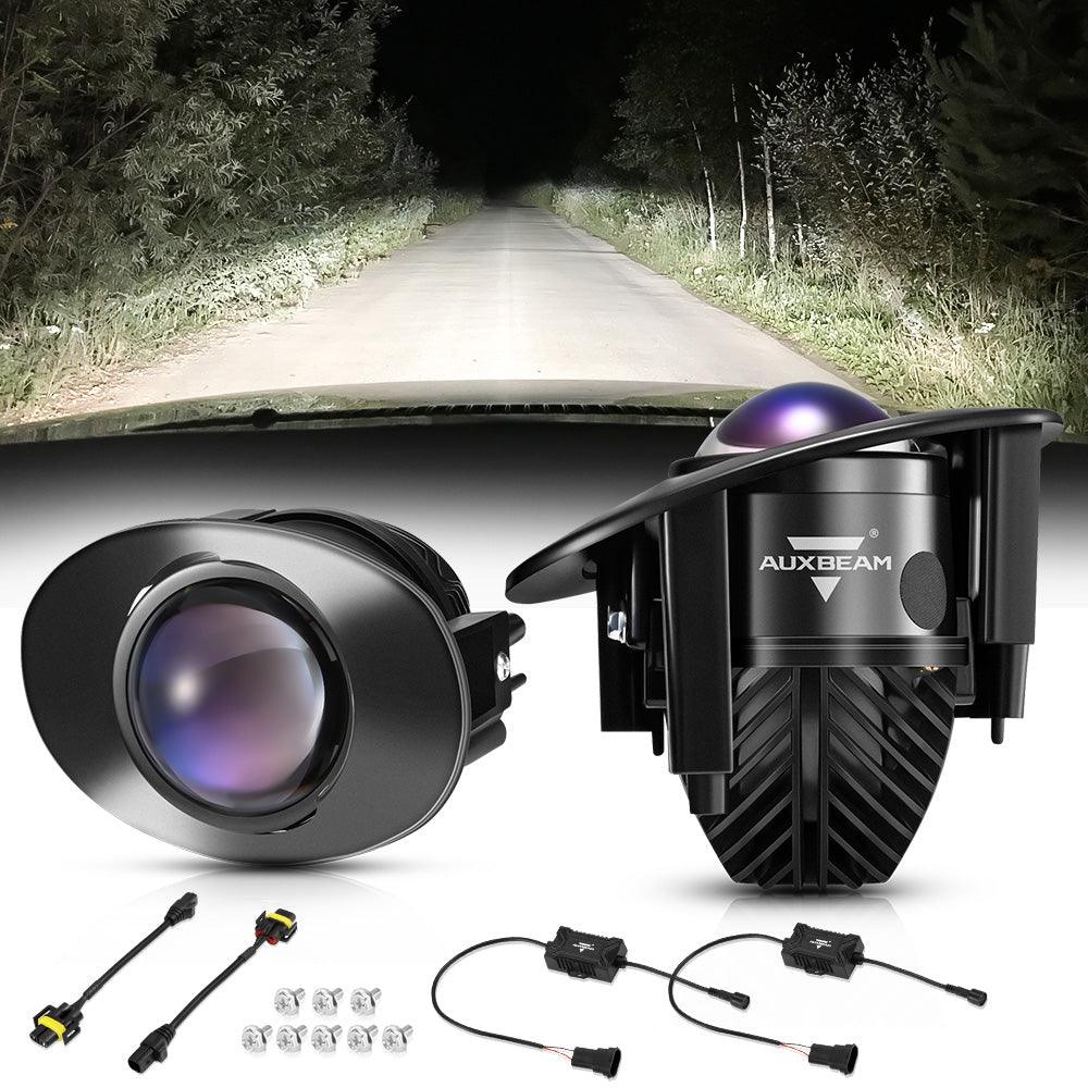 عدسة عرض LED ثنائية 70 واط، مقاس 2 بوصة، ضوء ضبابي، عدسة فيلم زرقاء 6000 كلفن، مناسبة لسيارات تويوتا/هوندا | قطعتان/مجموعة