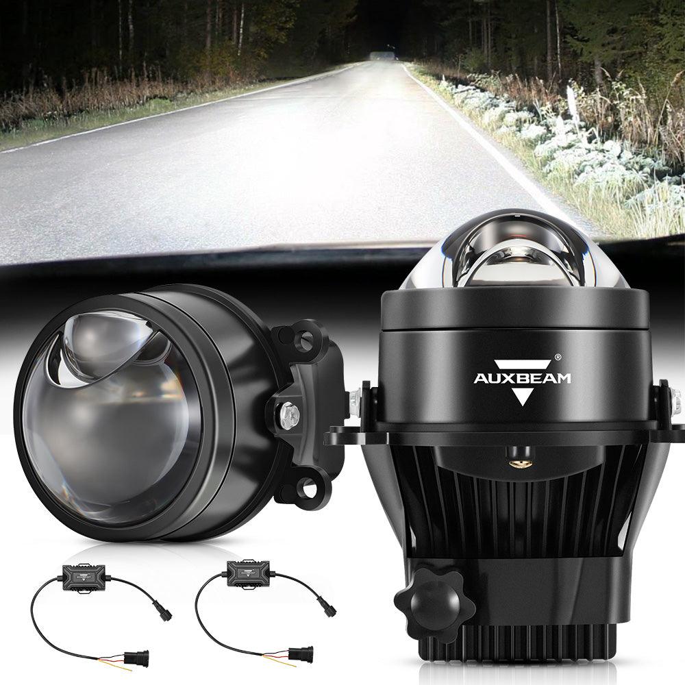 مصباح ضباب 3 بوصات، 90 واط، ثنائي الصمام، عدسة عرض، 6000 كلفن، عدسة زائدة، مع شعاع مساعد مصفوفة، مناسب لسيارات تويوتا/هوندا | قطعتان/مجموعة