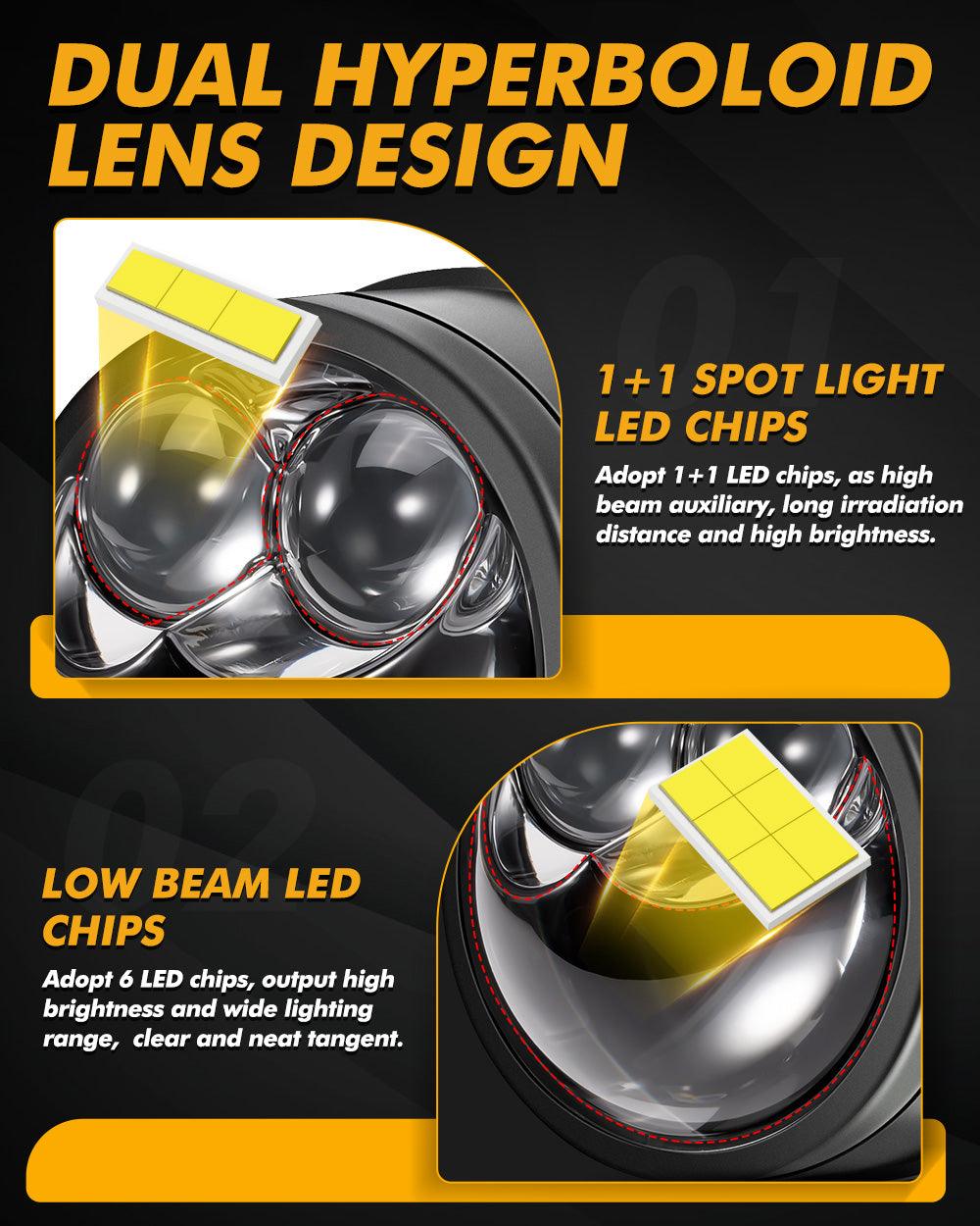 كشاف ضباب 3 بوصات، شعاع عالي 70 واط، عدسة عرض ثنائية LED، كشاف ليزر مباشر مزدوج، 6000 كلفن، لسيارة تويوتا/هوندا | قطعتان/مجموعة