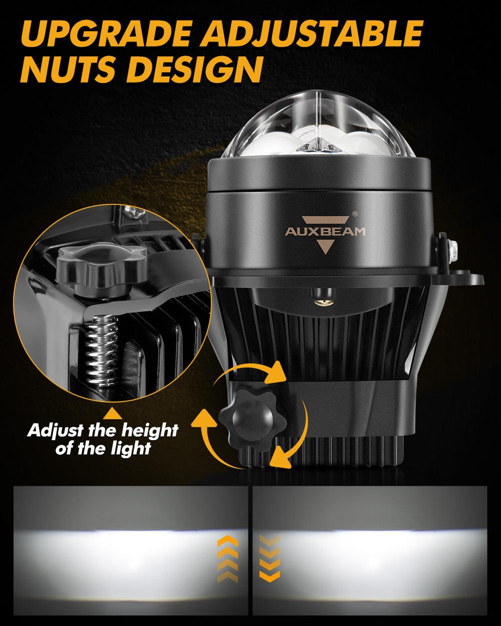 كشاف ضباب 3 بوصات، شعاع عالي 70 واط، عدسة عرض ثنائية LED، كشاف ليزر مباشر مزدوج، 6000 كلفن، لسيارة تويوتا/هوندا | قطعتان/مجموعة