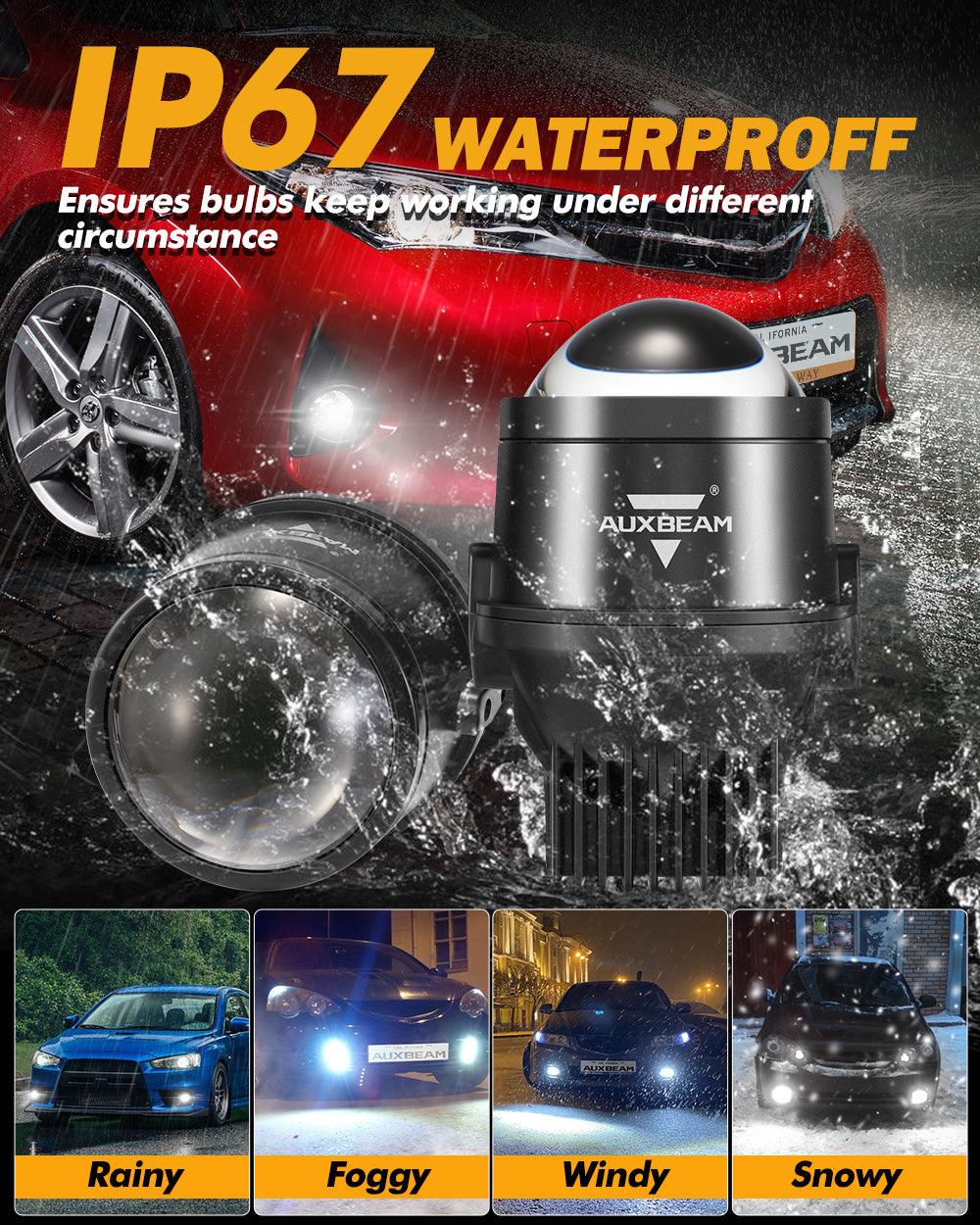 2.5 Inch 80W Bi-LED Projector Lens Fog Light 6000K HD Lens For Toyota/Honda | 2PCS/Set