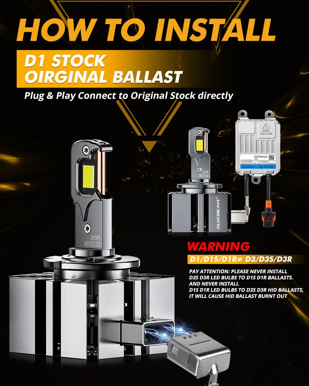 🆕D1 D1S D1R LED Headlight Bulbs 70W 22000LM D-PRO Series HID Replacement 6500K Cool White | 2 Bulbs - Auxbeam  – éclairage LED auto