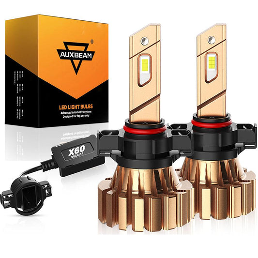 5202 LED Fog Light Bulbs 44W 40000LM X60 Series Fanless 6500K Cool White | 2 Bulbs - Auxbeam  – éclairage LED auto