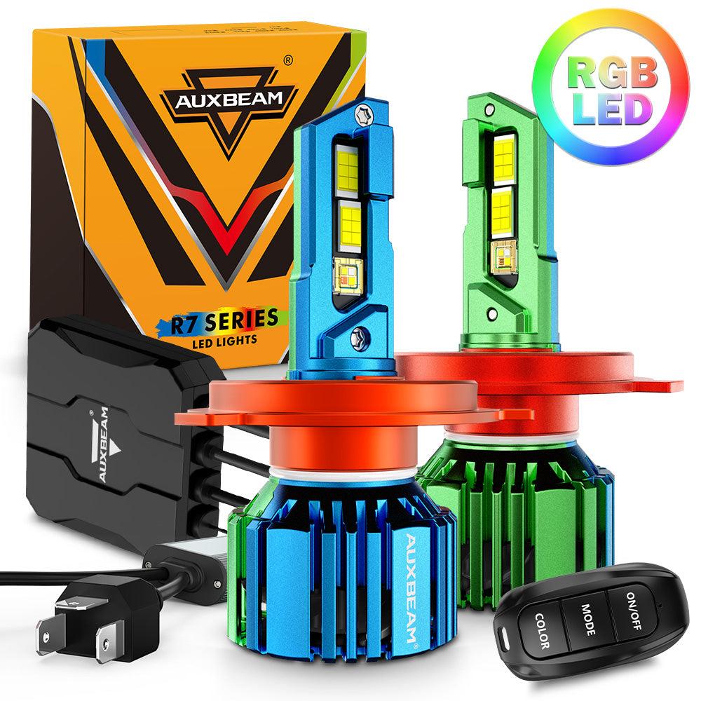 🆕R7 Series 25000LM 70W RGB Remote Control LED Headlight Bulb/DRL/Fog Light - Auxbeam  – éclairage LED auto