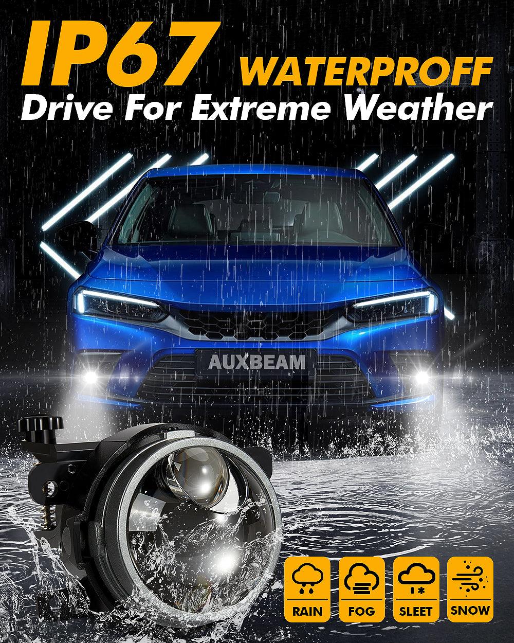 🆕3 Inch 86W Bi-LED Projector Lens Fog Light 6000K Hyperboloid Lens Fog Light With High Beam Auxiliary For Toyota/Honda | 2PCS/Set