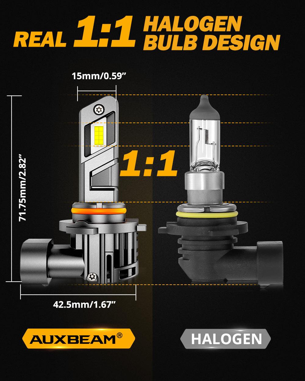 🆕9005/HB3 LED Headlight Bulbs Q25 Series Real 1:1 Size 70W 20000LM 6500K Cool White | 2 Bulbs - Auxbeam  – éclairage LED auto
