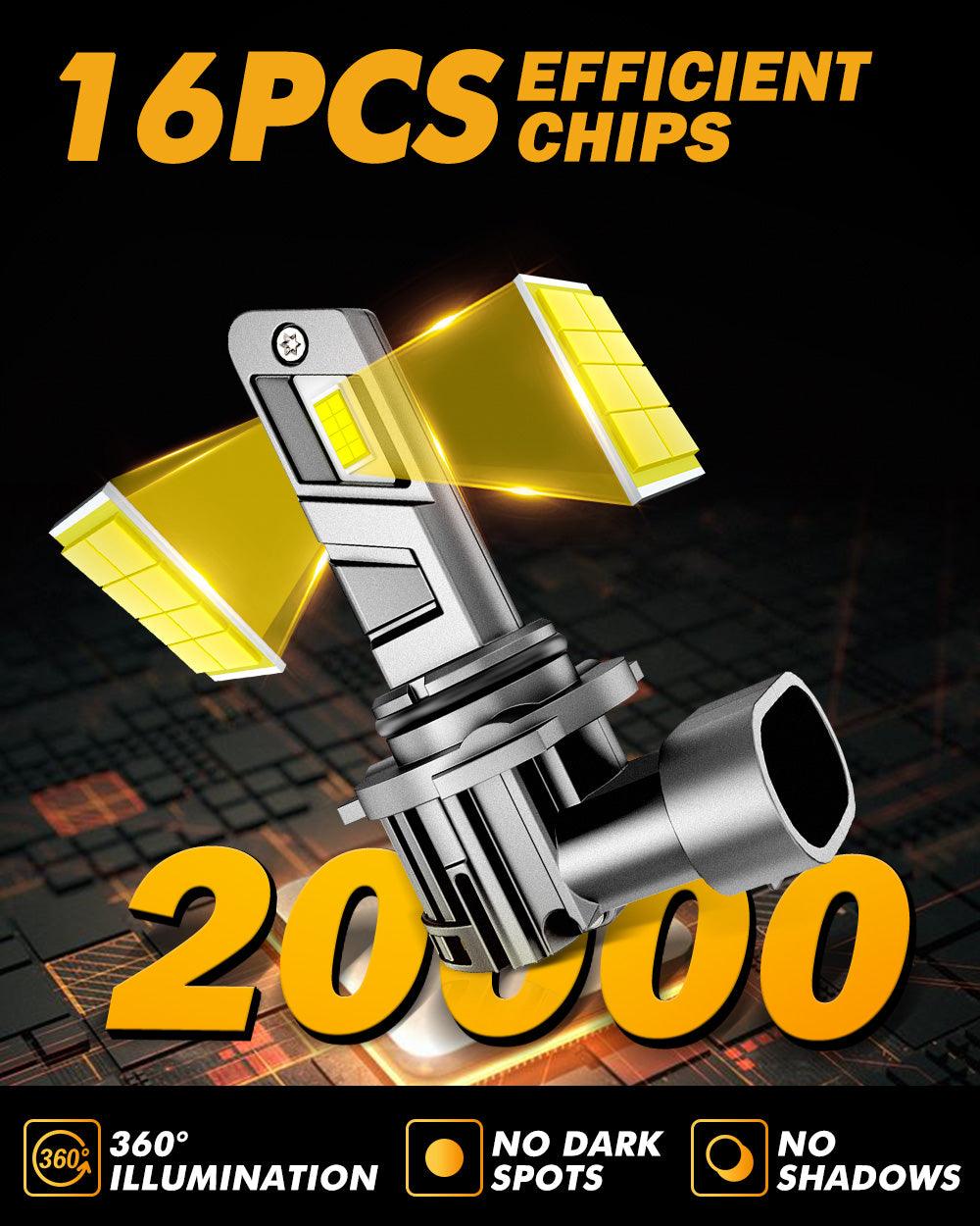 🆕9006/HB4 LED Headlight Bulbs Q25 Series Real 1:1 Size 70W 20000LM 6500K Cool White | 2 Bulbs - Auxbeam  – éclairage LED auto