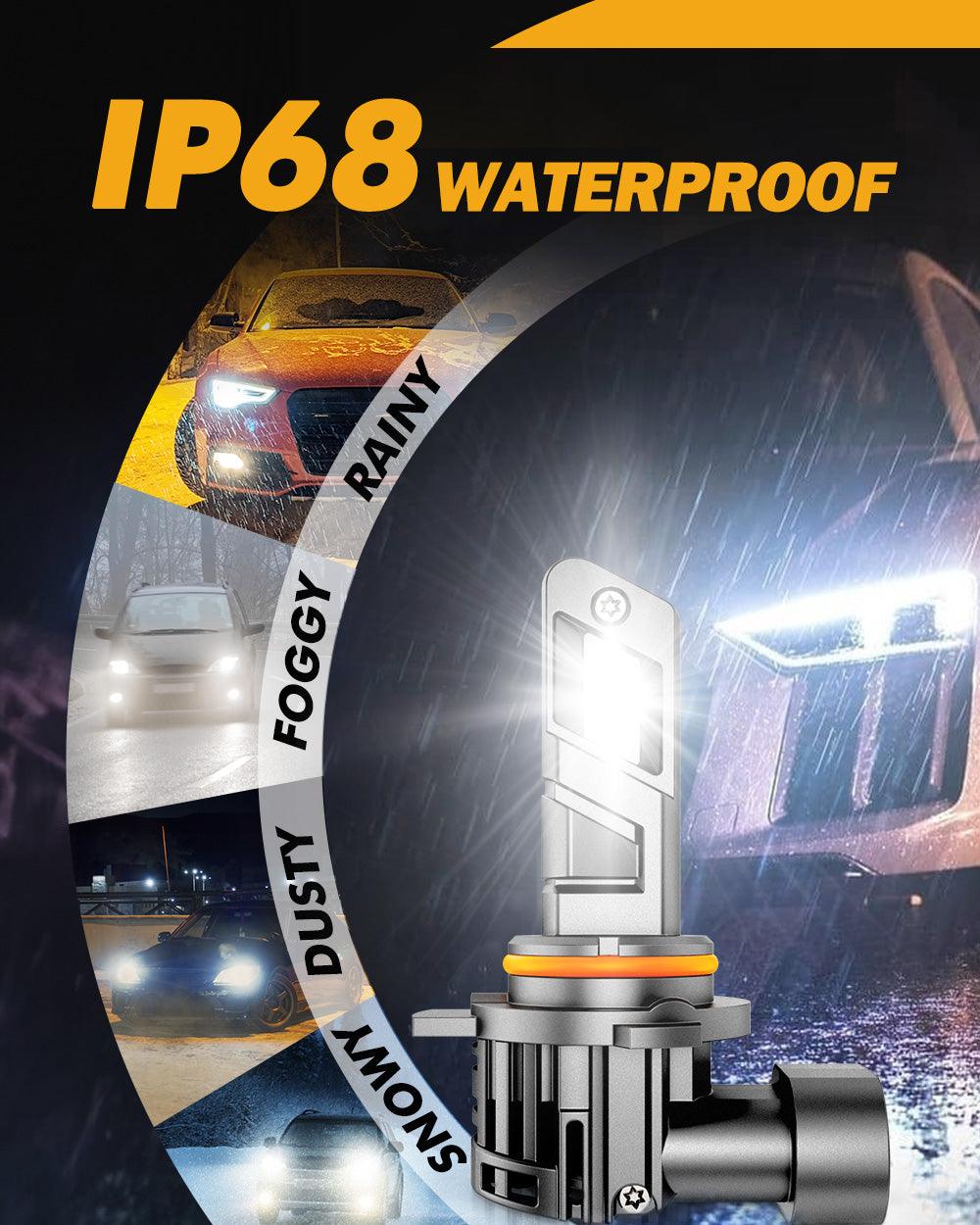 🆕9012/HIR2 LED Headlight Bulbs Q25 Series Real 1:1 Size 70W 20000LM 6500K Cool White | 2 Bulbs - Auxbeam  – éclairage LED auto