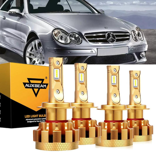 For 2007-2009 Mercedes-Benz CLK550 with Halogen Headlamps F-16 Plus Series Built-in Canbus LED Light Bulbs High Low Beam Bundle - Auxbeam  – éclairage LED auto