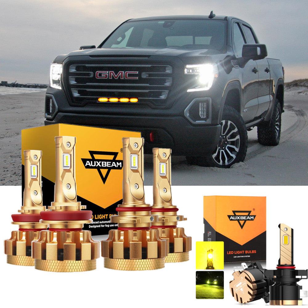 For 2007-2008 GMC Sierra 1500 (Denali SLE SLT WT) F-16 Plus Series Built-in Canbus Automotive Grade 14000LM LED Light Bulbs High Low Beam Bundle - Auxbeam  – éclairage LED auto