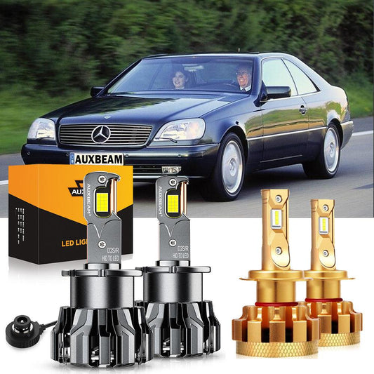 For 2000-2009 Mercedes-Benz CL500 with HID headlamps LED Light Bulbs High Low Beam Bundle - Auxbeam  – éclairage LED auto
