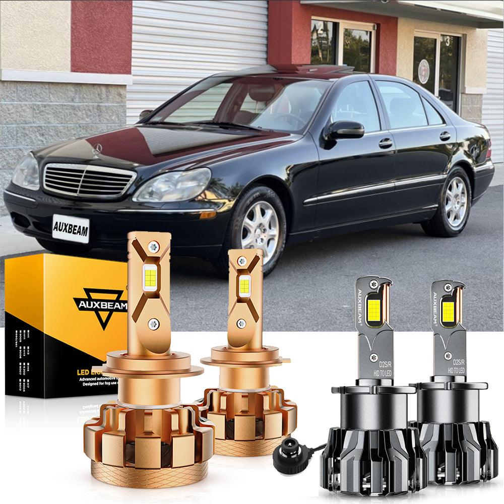 For 2000-2006 Mercedes-Benz S500 with HID headlamps LED Light Bulbs High Low Beam Bundle - Auxbeam  – éclairage LED auto