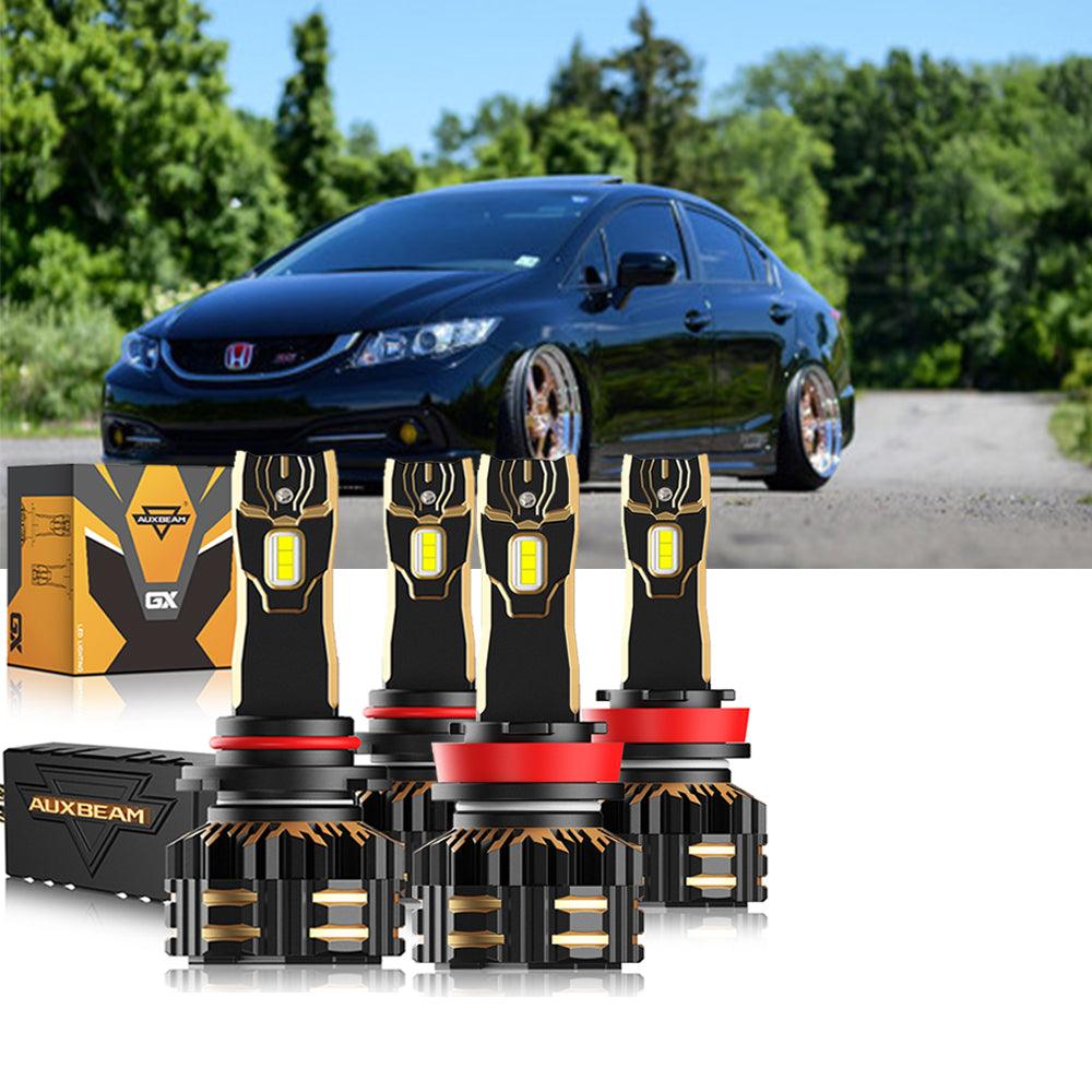 For 2014-2015 Honda Civic 9005 H11 9006 LED Headlight Bulbs Bundle - Auxbeam  – éclairage LED auto