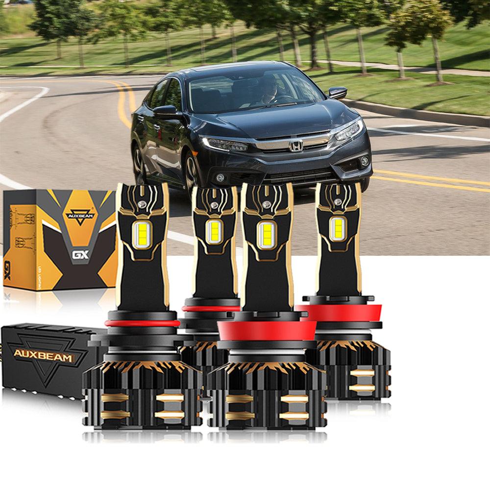 For 2016-2020 Honda Civic 9005 H11 LED Headlight Bulbs Bundle - Auxbeam  – éclairage LED auto