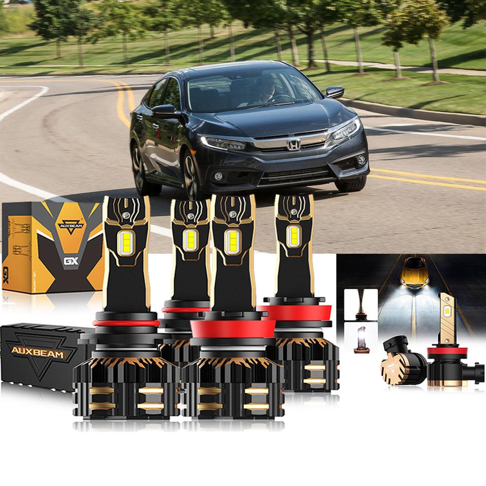 For 2016-2020 Honda Civic 9005 H11 LED Headlight Bulbs Bundle - Auxbeam  – éclairage LED auto