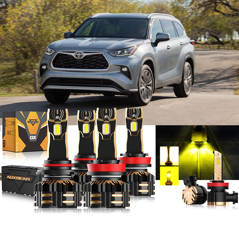 مجموعة مصابيح أمامية LED H11 9005 لسيارة تويوتا هايلاندر 2014-2020