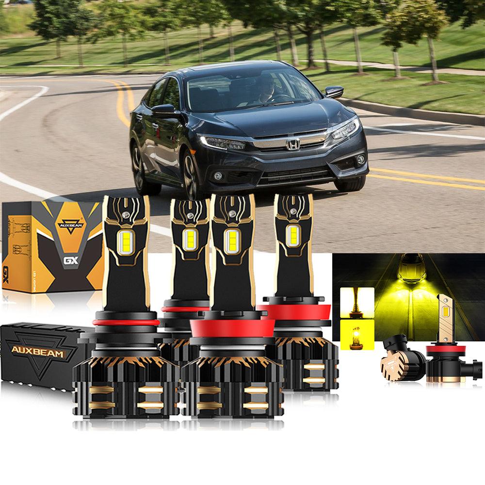 For 2016-2020 Honda Civic 9005 H11 LED Headlight Bulbs Bundle - Auxbeam  – éclairage LED auto