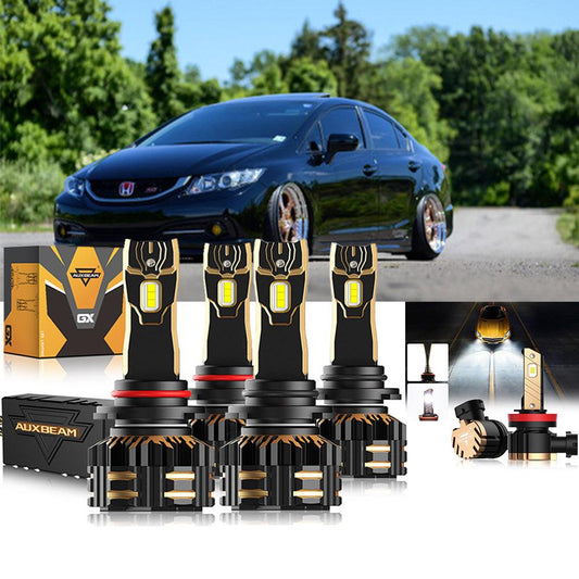 For 2014-2015 Honda Civic 9005 H11 9006 LED Headlight Bulbs Bundle - Auxbeam  – éclairage LED auto