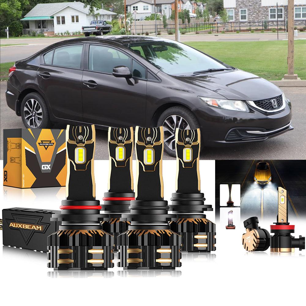 For 2006-2013 Honda Civic 9005 9006 LED Headlight Bulbs Bundle - Auxbeam  – éclairage LED auto