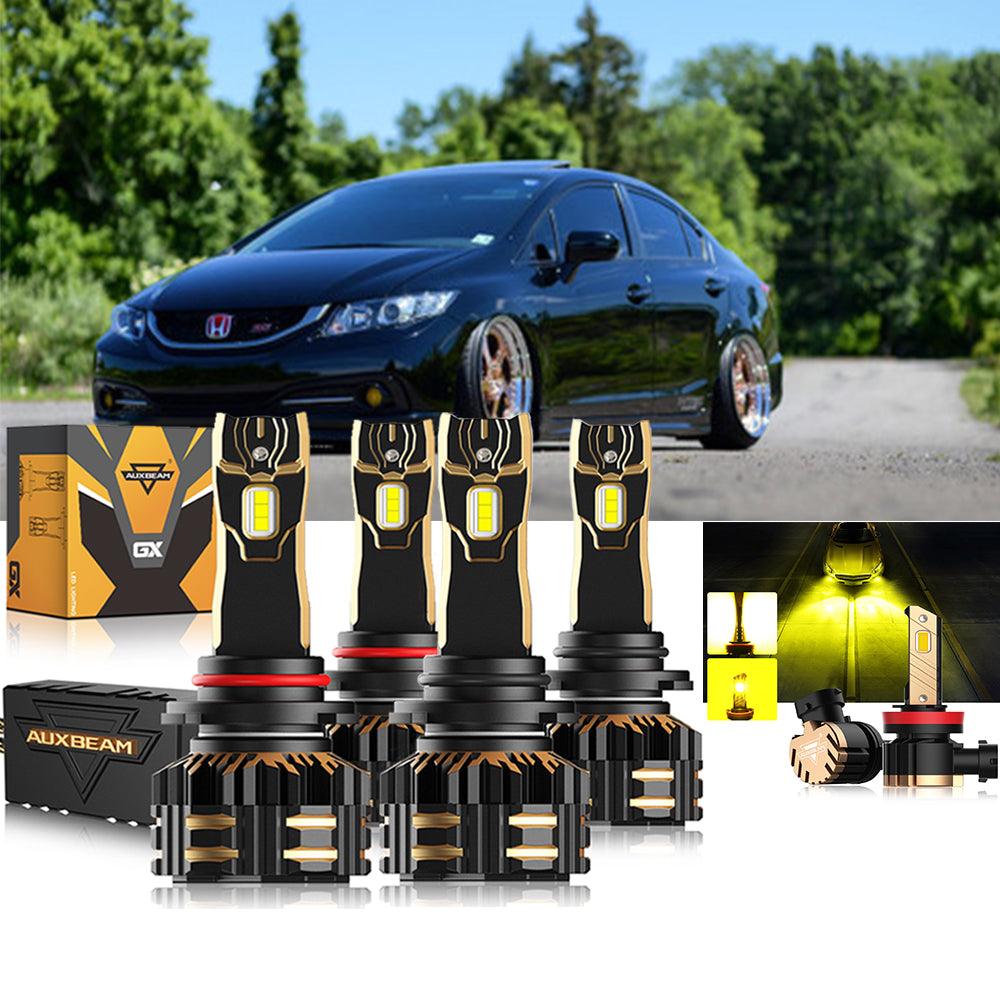For 2014-2015 Honda Civic 9005 H11 9006 LED Headlight Bulbs Bundle - Auxbeam  – éclairage LED auto
