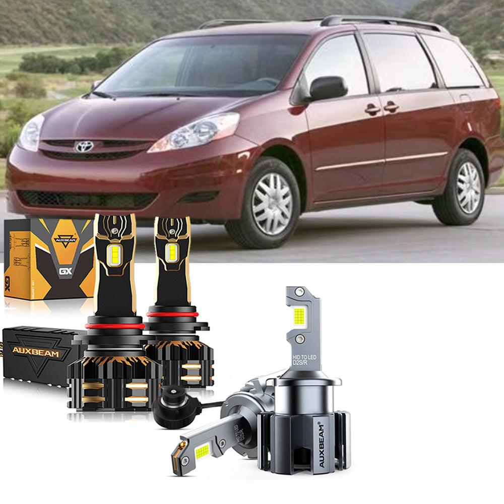 مجموعة مصابيح أمامية LED 9005 D2S لسيارة تويوتا سيينا موديلات 2006-2010 