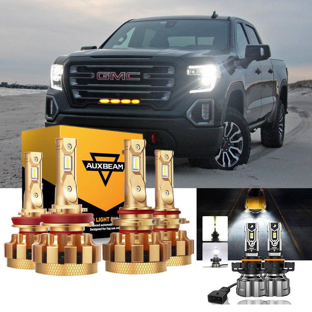 For 2007-2008 GMC Sierra 1500 (Denali SLE SLT WT) F-16 Plus Series Built-in Canbus Automotive Grade 14000LM LED Light Bulbs High Low Beam Bundle - Auxbeam  – éclairage LED auto