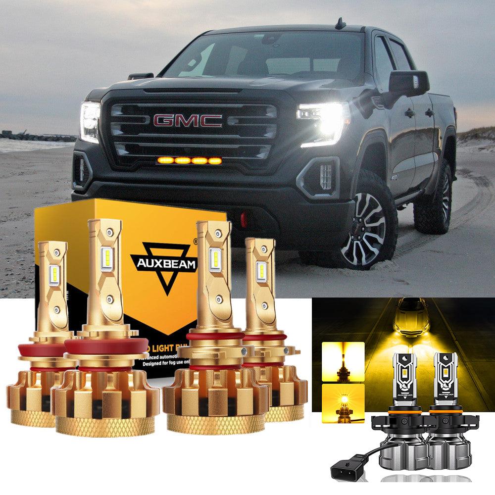For 2007-2008 GMC Sierra 1500 (Denali SLE SLT WT) F-16 Plus Series Built-in Canbus Automotive Grade 14000LM LED Light Bulbs High Low Beam Bundle - Auxbeam  – éclairage LED auto
