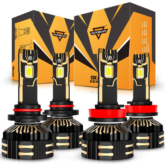 🆕9005+H11 LED Headlight Bulbs 190W 35000LM GX-PRO Series 6500K Cool White | 4 Bulbs