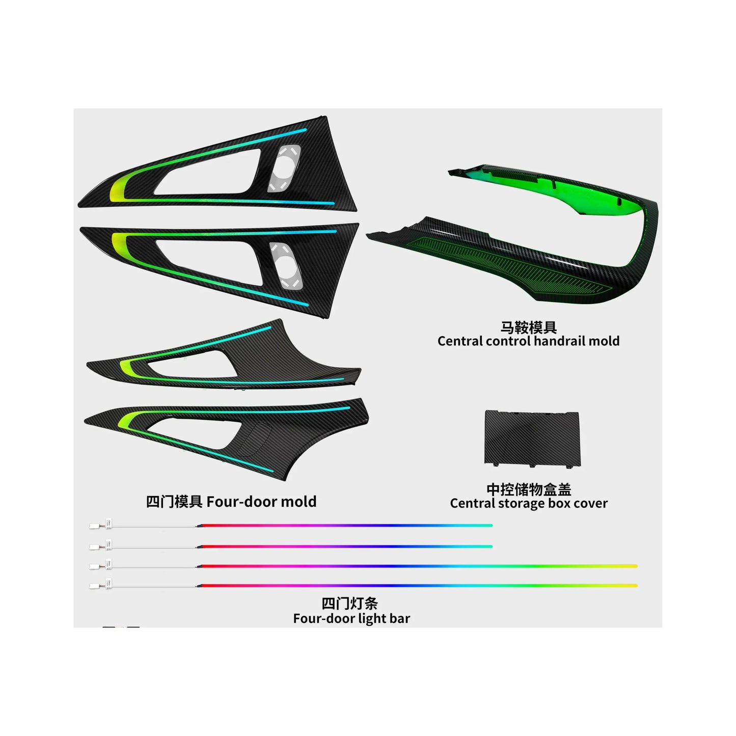 High Quality Interior Lighting Suitable for Audi A6 C7 2012-2018 Carbon Fiber Trim Panel Symphony Decorative Ambient Light Ki