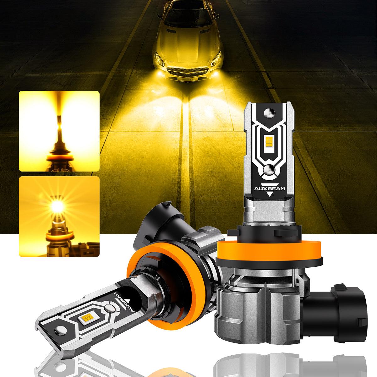 🆕H11 H9 H8 H16JP LED FOG Light/DRL Bulbs 50W 10000LM 3000K Golden Yellow Q5 Series | 2 Bulbs