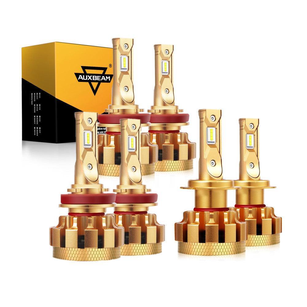 مجموعة مصابيح LED لسيارات فولكس فاجن جولف F-16 Plus موديل 2018-2019، فئة السيارات 28000LM، مصابيح عالية/منخفضة/ضباب